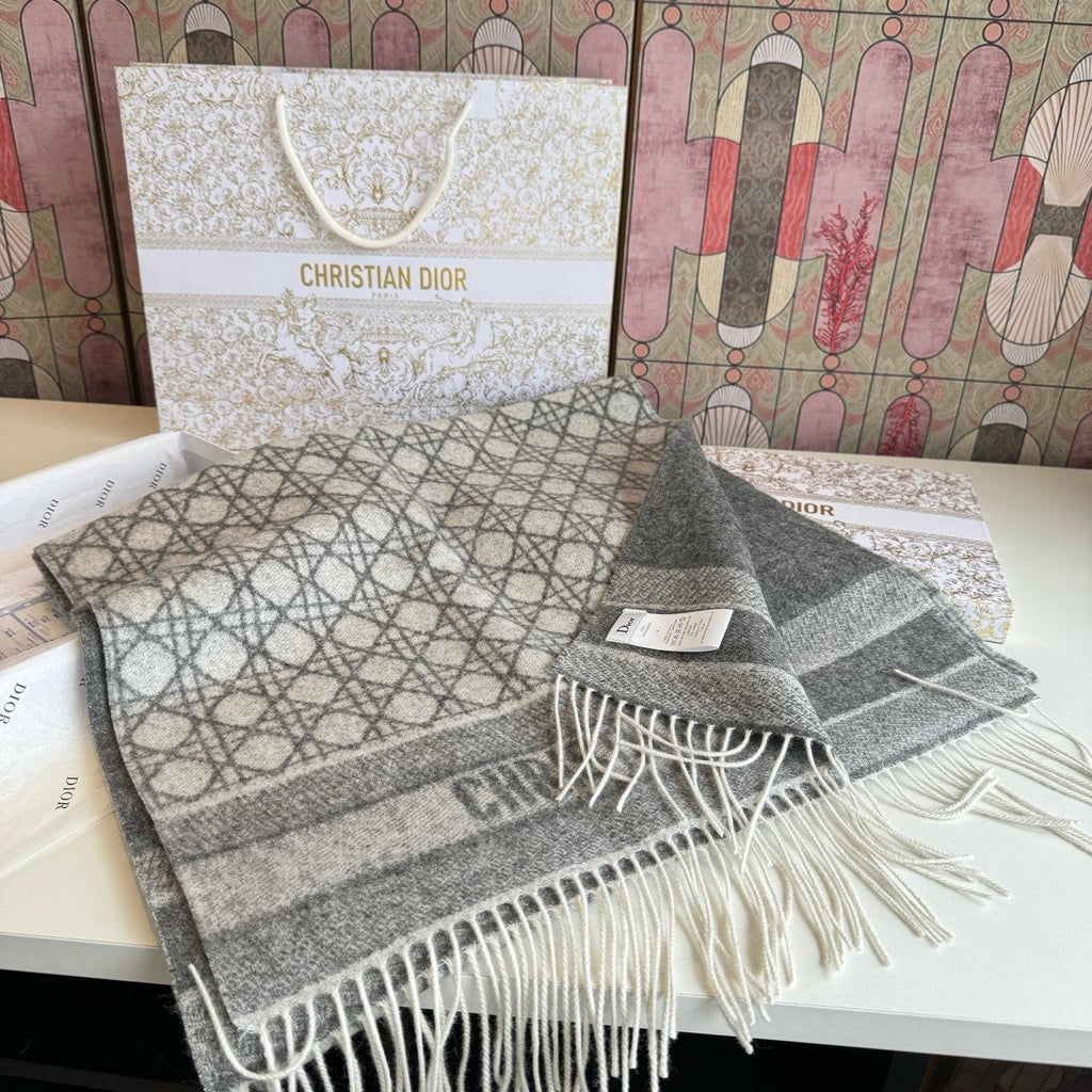 Dior Geometric Fringe Scarf — front