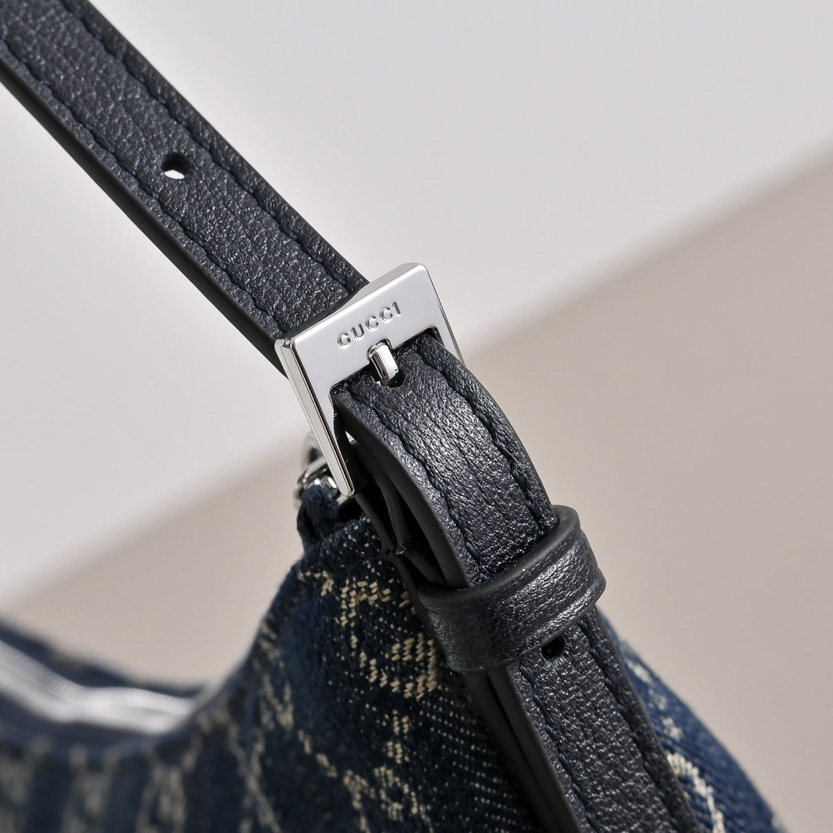 GUCCI Lady Lunetta Denim Shoulder Bag