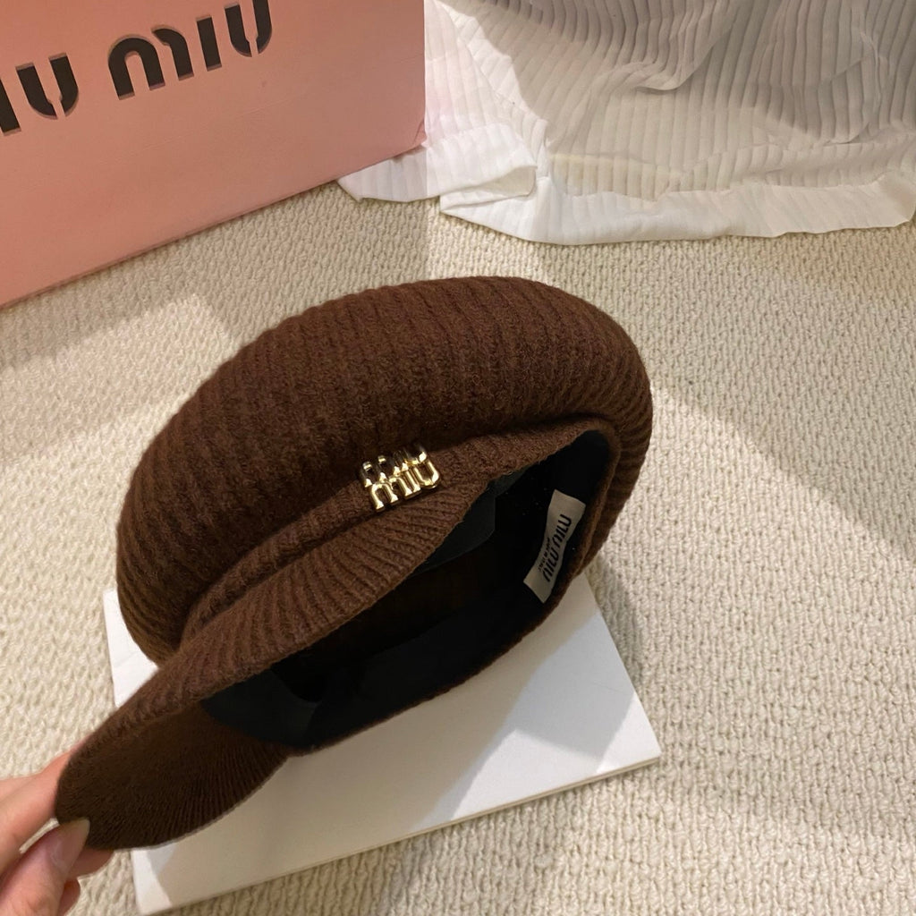 Miu Miu Knit Newsboy Cap